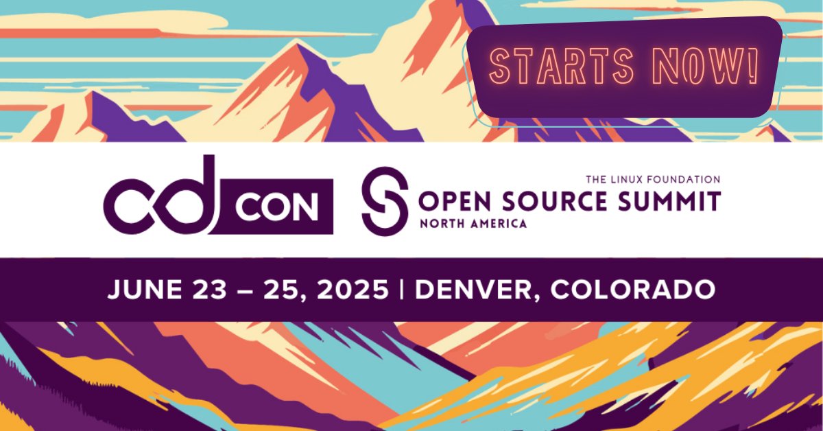 CDeliveryFdn's tweet photo. 1 hour to the first #cdCon session! 🎉
Wishing you all a lovely #OSSummit conference https://t.co/Wqwqwq8UL0