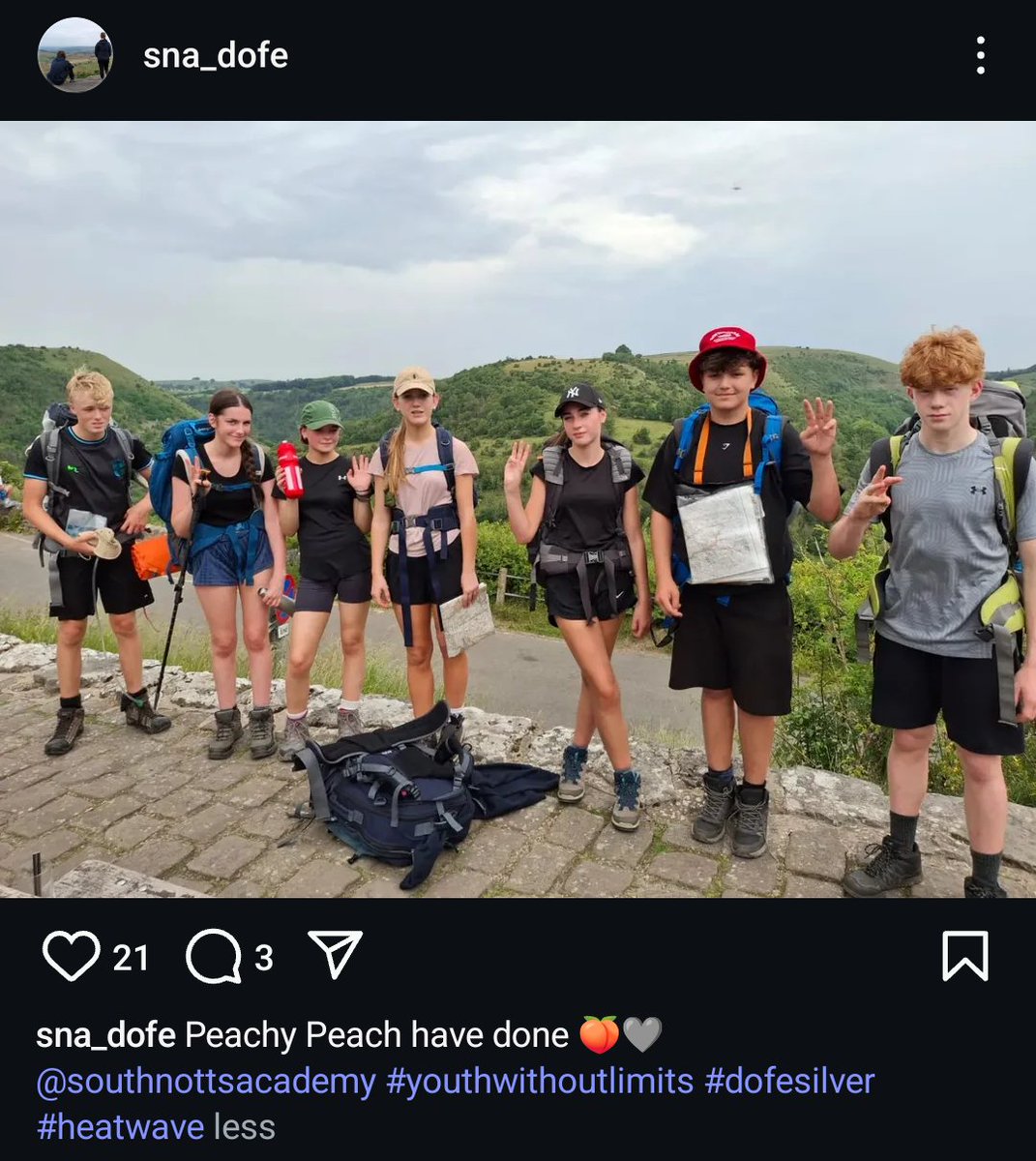 DofESNA's tweet photo. SNA DofE Silver 2025 Peachy Peaches 🍑🩶 @SouthNottsAcdmy @Head_SNA #SNAWay #youthwithoutlimits https://t.co/Ls2tWBMosj