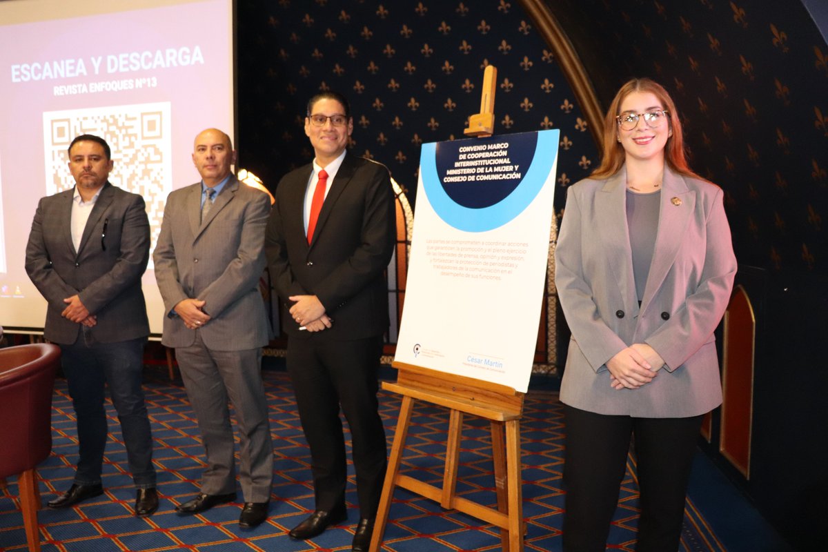 ConsejoComEc's tweet photo. Comprometidos con la libertad de expresión.
El nuevo Consejo es estratégico y por eso requiere el apoyo de todos los sectores. Gracias a la ministra de @DDHH_Ec, Arianna Tanca Macchiavello, @ATancaM. #EnfoquesDelFuturo https://t.co/z9I6XOd9Es