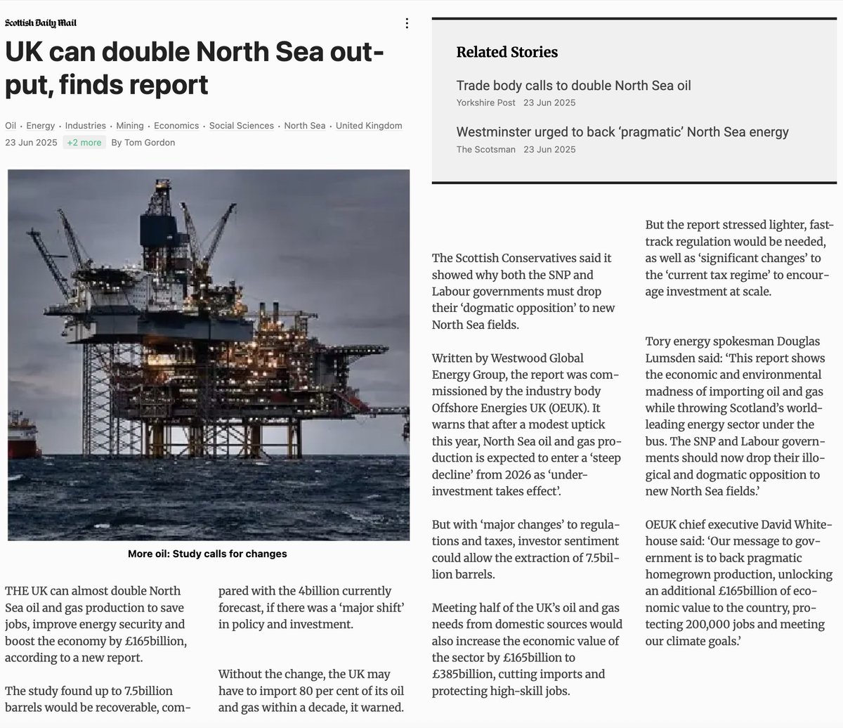 The UK could nearly double its North Sea oil and gas production and add £165 billion to our economy—if the government just got out of the way. We have the resources. What we lack is the courage to use them.

pressreader.com/uk/scottish-da…
