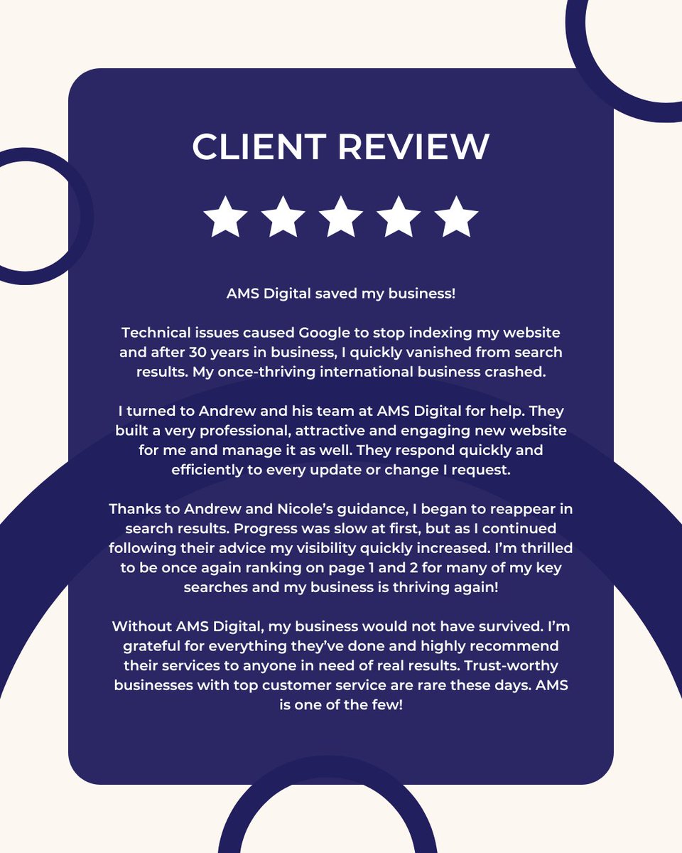 amsdigital_ca's tweet image. Check out this very sweet review.
We 💙 helping our clients!