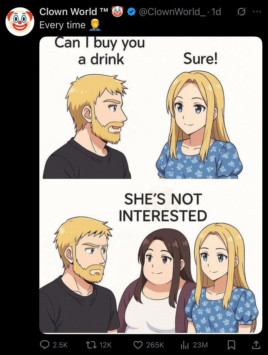 This happens because she actually isn’t interested