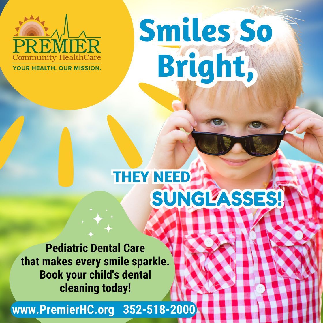 🌞 School’s out, and smiles are in!
Premier Community HealthCare is making summer dental visits easy, fun, and kid-approved. 😁
Book your child’s checkup today — with smiles so bright, they’ll need sunglasses! 😎
📞 352-518-2000
#SummerSmiles #PediatricDental #SmilesSoBright
