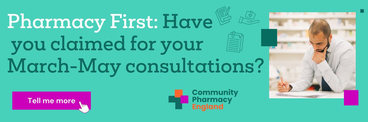 Pharmacy owners are encouraged to ensure that claims for all Pharmacy First consultations delivered in March, April, and May 2025 are submitted via the MYS portal by 11:59pm on 30th June 2025 to secure payment.

Get the full details 👉 bit.ly/40iVP7g