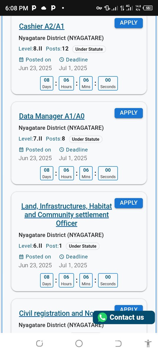 AMATANGAZO Y'AKAZI 23/06/2025
Niba warize accounting wadepoza muri <a href="/Nyamagabe/">Nyamagabe District</a> .niba warize cashier  wadepoza muri <a href="/NyagatareDistr/">Nyagatare District</a>  <a href="/RusiziDistrict/">Rusizi District</a>
❗ Mugomba kuba mufite accounting ya mifotra.

Ikindi 🔳
<a href="/oswaki/">Oswald Oswakim</a> <a href="/Annemwiza/">NIWEMWIZA Anne Marie</a>  <a href="/GasoreTheoneste/">🇷🇼Theoneste Nsengimana Gasore🇷🇼</a> <a href="/__________Nadia/">NANA♥️</a> @agapetigatuje1