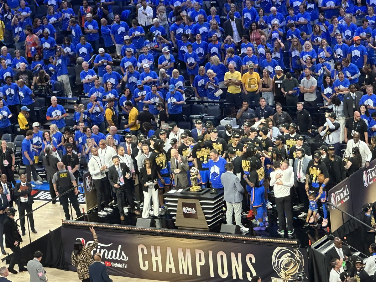 The moment the confetti fell.  I’ll never forget it, my boys too.  Can’t explain what this moment was for this city. <a href="/okcthunder/">OKC THUNDER</a> you have made us proud!!  #NBAFinals #OKCThunder