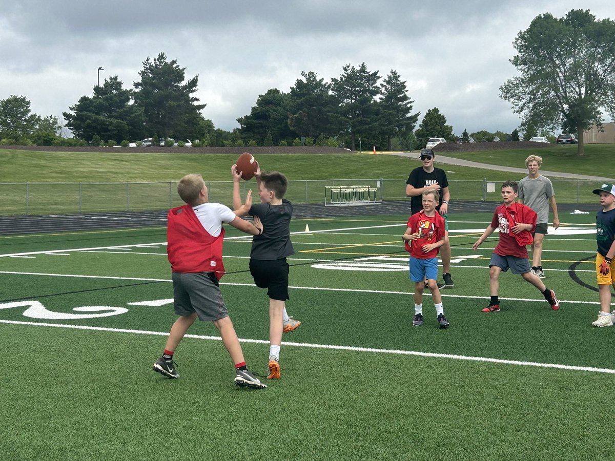 Great first day of football camp at HF! <a href="/HolyFamilyFB/">Holy Family Fire Football</a>