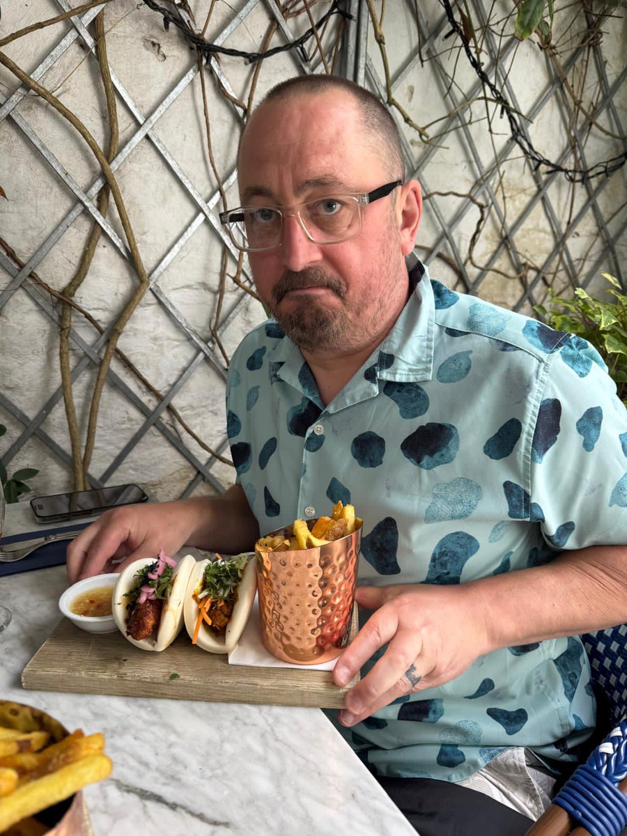 At the <a href="/Rick_Stein/">Rick Stein</a> cafe in Padstow. Amazing food