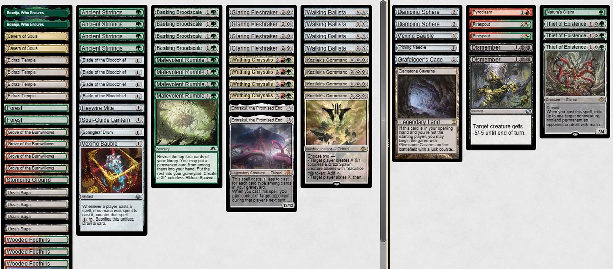 Moving on from Vivi Affinity to Gruul Broodscale, a deck that I've had my eye on for awhile because of its versatility, which was only amplified by the recent addition of Chrysalis and Emrakul.

twitch.tv/ross_merriam