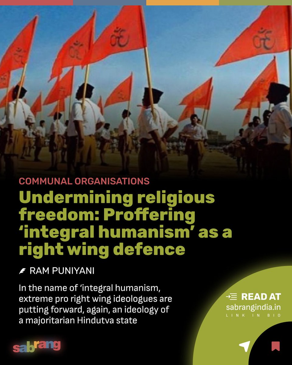 sabrangindia's tweet image. Religious Freedom at Risk, Can Integral Humanism Justify Exclusion?

#ReligiousFreedom #secularvalues
#FreedomofFaith #constitutionalrights

sabrangindia.in/undermining-re…