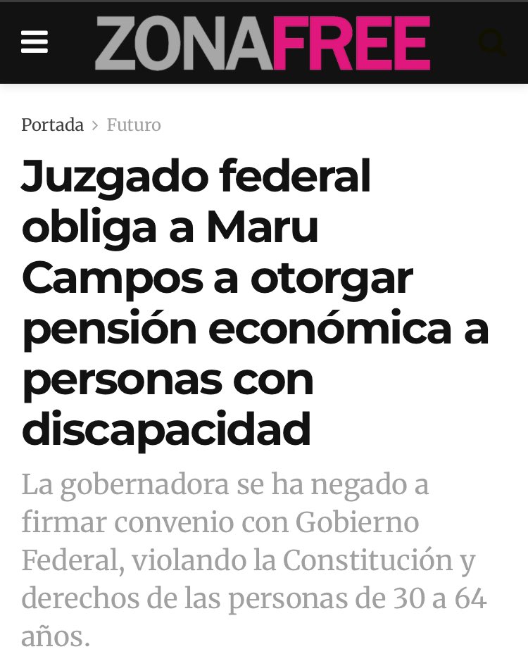 Martha Serrano (@marthas88566905) on Twitter photo Juzgado Segundo de Distrito otorgó un amparo a la Asociación de Personas con Discapacidad en Chihuahua AC, para obligar a la gobernadora <a href="/MaruCampos_G/">Maru Campos</a> a otorgar becas económicas a personas con discapacidad de 30 a 64 años. Juzgado Segundo de Distrito otorgó un amparo a la Asociación de Personas con Discapacidad en Chihuahua AC, para obligar a la gobernadora <a href="/MaruCampos_G/">Maru Campos</a> a otorgar becas económicas a personas con discapacidad de 30 a 64 años.