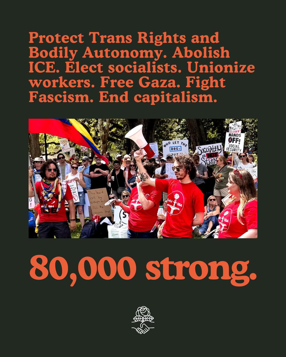 DemSocialists's tweet image. “I’m tired of feeling powerless. Joining DSA is the most effective way to get organized. DSA chapters across the country build strong communities and campaign for candidates who stand for working people against oligarchs. I want to be a part of it!” — North Carolina…