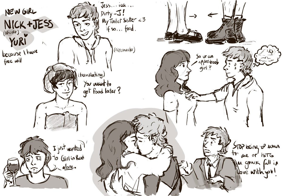 norahscorner's tweet photo. Nick+Jess from New Girl yuri because i have free will #newgirl #jick https://t.co/ZXMqDjEXaC