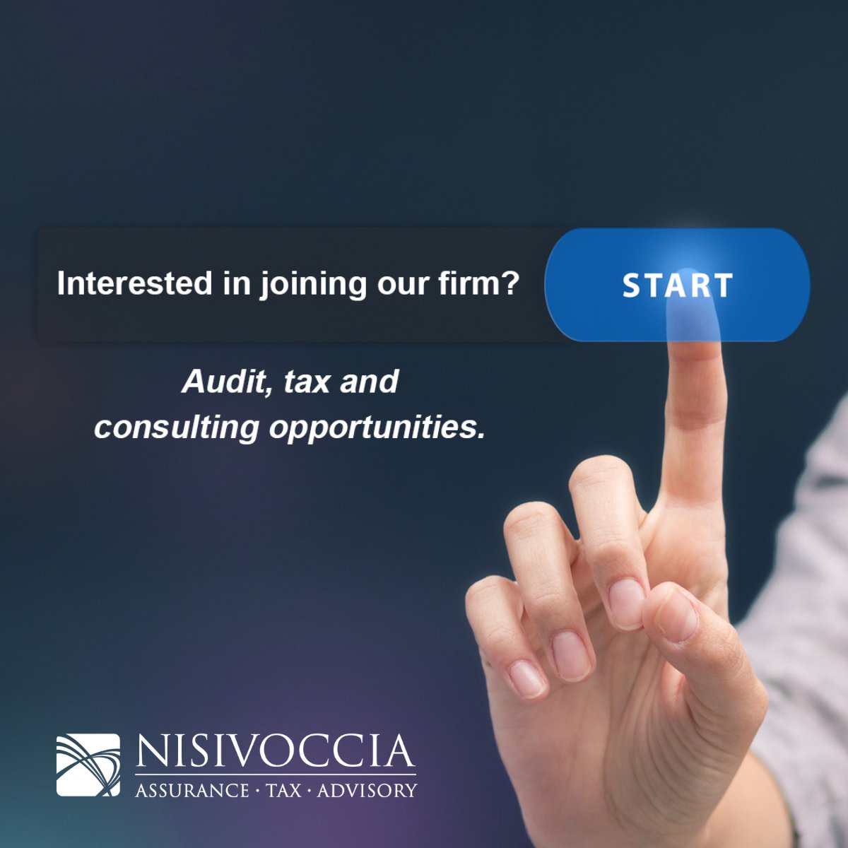 We’re hiring!
Grow your career in public accounting with opportunities in audit, tax, and consulting. Join a team that values collaboration and professional growth.

Start your journey today. bit.ly/3wBI2IG