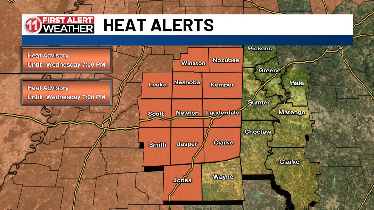 Heat index values of 105 degrees or higher expected. Remember heat safety: Stay hydrated, avoid strenuous activities during the heat of the day, and take frequent breaks if you must be outside working. wtok.com/?utm_source=tw…