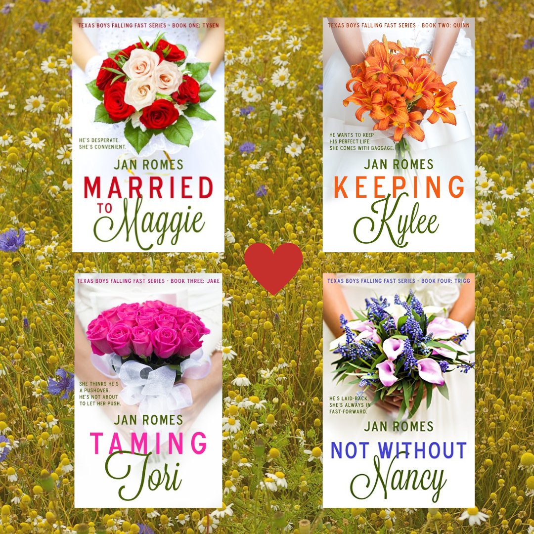 Texas Boys Falling Fast (4 book series)

Best friends -- Tysen, Quinn, Jake, &amp; Trigg vow not to be the 1st to fall in love!

Dallas - Kindle Unlimited tinyurl.com/mvwu2p5n