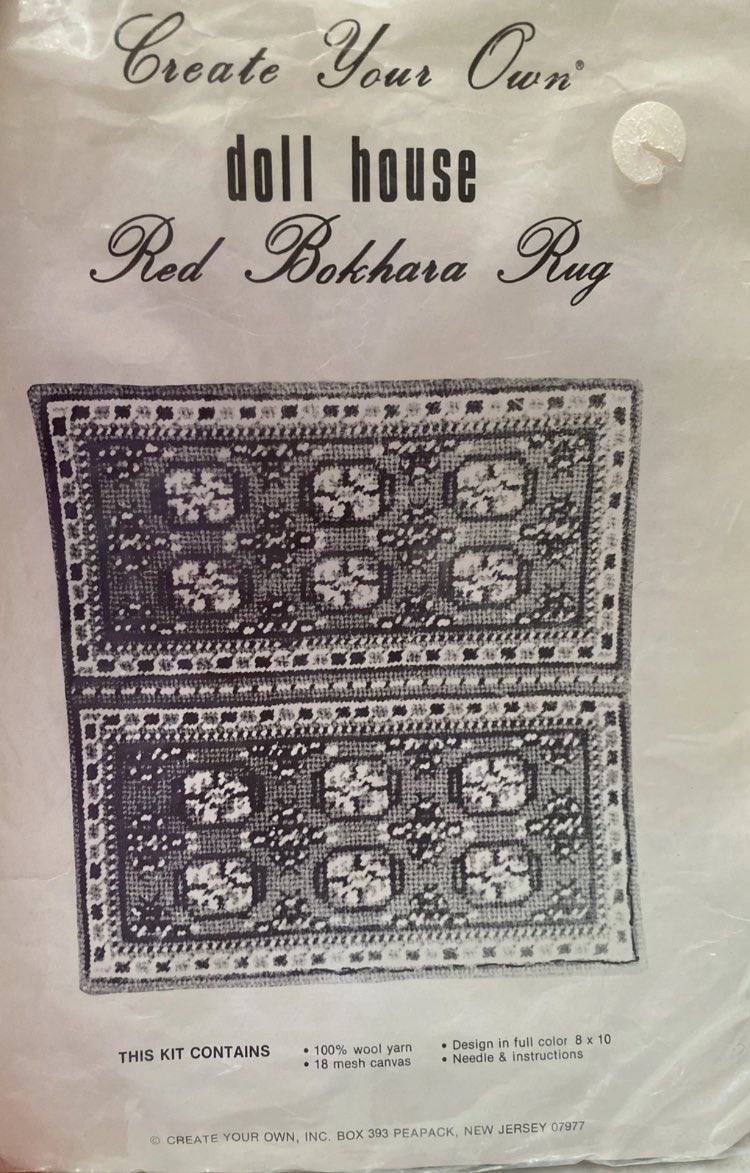 #Dollhouse #Vintage #Miniature Rug #Needlepoint Kit Bokharza 100% Wool 6.5x3.35in ebay.us/m/ptVKr9 #eBay via <a href="/eBay/">eBay</a>