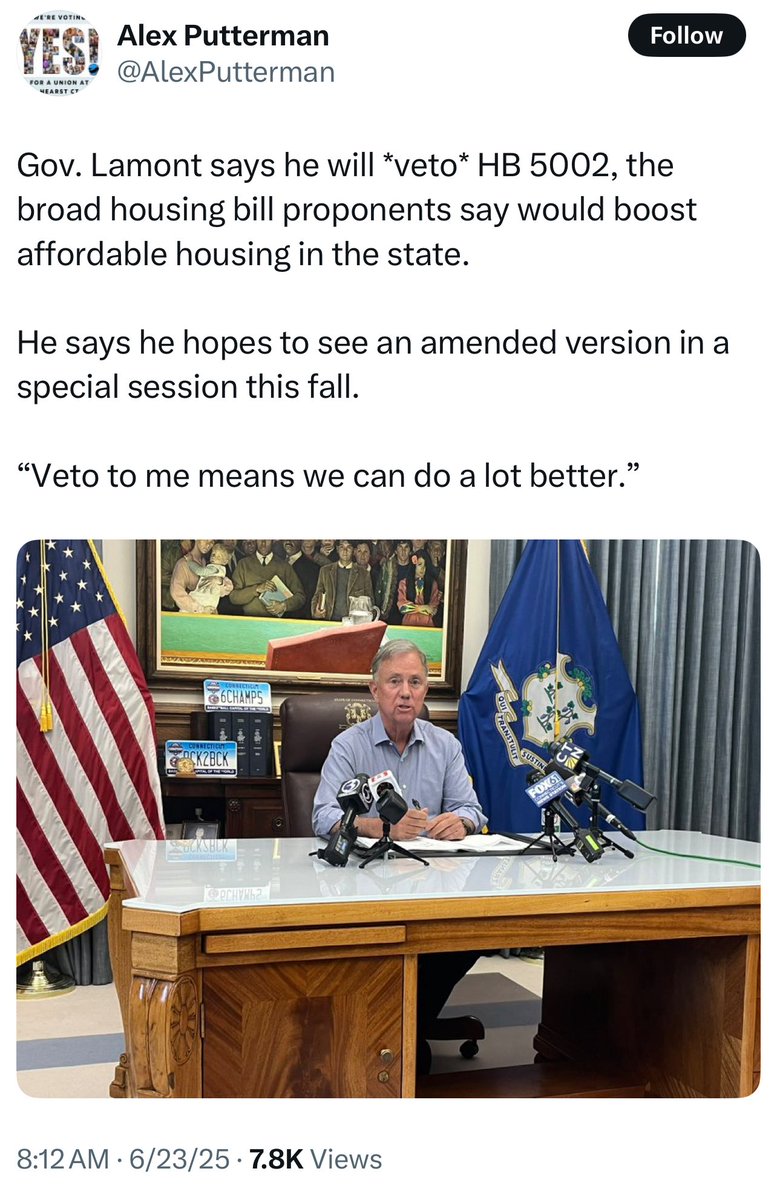 This is an absolutely pathetic cave to anti-housing NIMBYs, <a href="/GovNedLamont/">Governor Ned Lamont</a>. Embarrassing