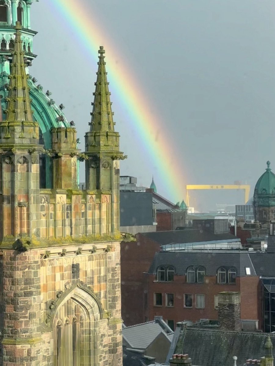 Snapped this beauty out the window of my hotel room in Belfast while filming for #HowToTrainYourDragon. See that yellow frame on the far right? That’s exactly where we were filming that day. If that’s not a good omen, I don’t know what is!