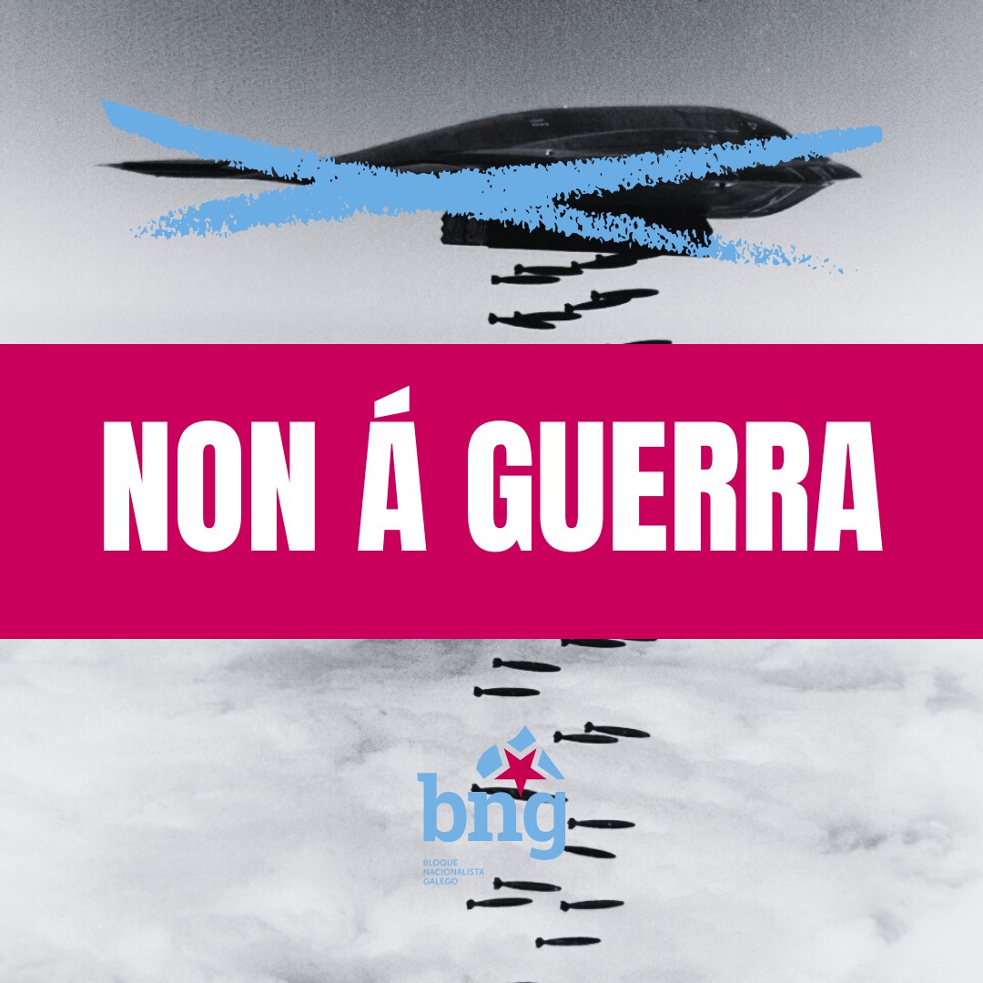 ‼️ Posición do BNG perante a agresión ao Irán.
🔗 f.mtr.cool/dydtfzhnec

Non no noso nome. #NonÁGuerra