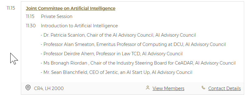 Should be interesting tomorrow <a href="/OireachtasNews/">Houses of the Oireachtas - Tithe an Oireachtais</a> AI Committee <a href="/seanblanchfield/">Sean Blanchfield</a> @scanlonpatricia <a href="/NiamhSmythTD/">Niamh Smyth TD</a> Even if Prof. Smeaton turned me down for a Ph.D 😝