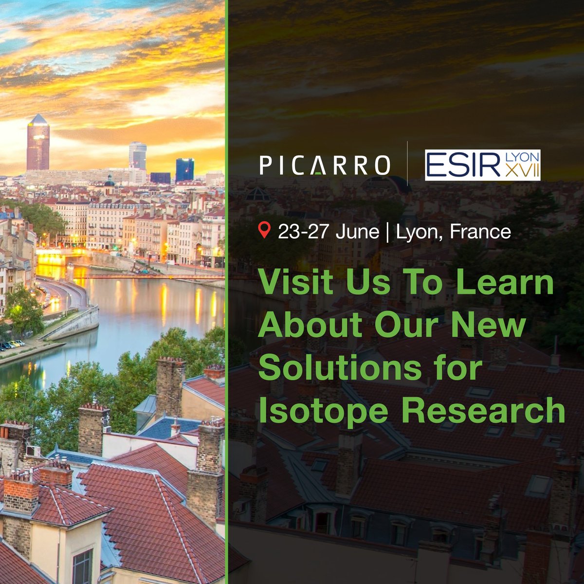 Picarro is headed to #ESIR2025! 🎉

Join us to explore how our precision analysis technology is advancing isotope research in environmental &amp; life sciences.

Let’s connect in Lyon! Hope to see you there! 👋 
📅 June 23- 26

#Picarro #StableIsotopes #IsotopeResearch #CRDS