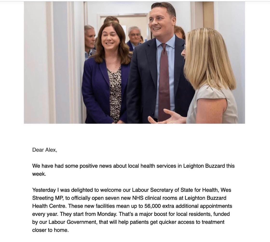 What a cheek!  Labour MP tries to claim credit for getting more clinical rooms and GP appointments - when in fact I had posted about my successful efforts and those of LL Health Matters - in Nov 24 and again in Jan 25.  And here’s the proof: facebook.com/share/p/14HWrM…