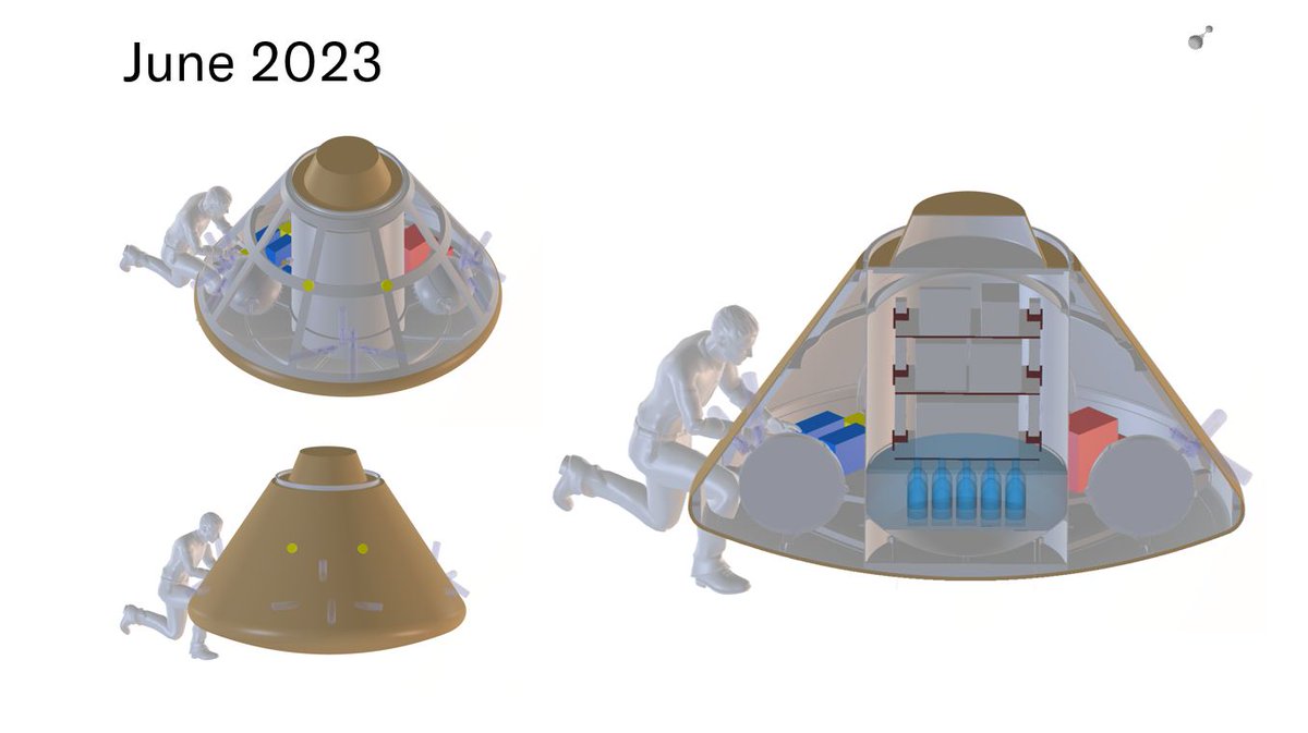 AStarryDawn's tweet photo. Hardware from my company (The Exploration Company) is launching tonight! Mission Possible is a 2.5 m diameter capsule serving as a demo vehicle for Nyx Earth, our LEO logistics workhorse in development. The flight will last for about 4 h, ending on reentry and recovery. https://t.co/zgHFWtNEBY