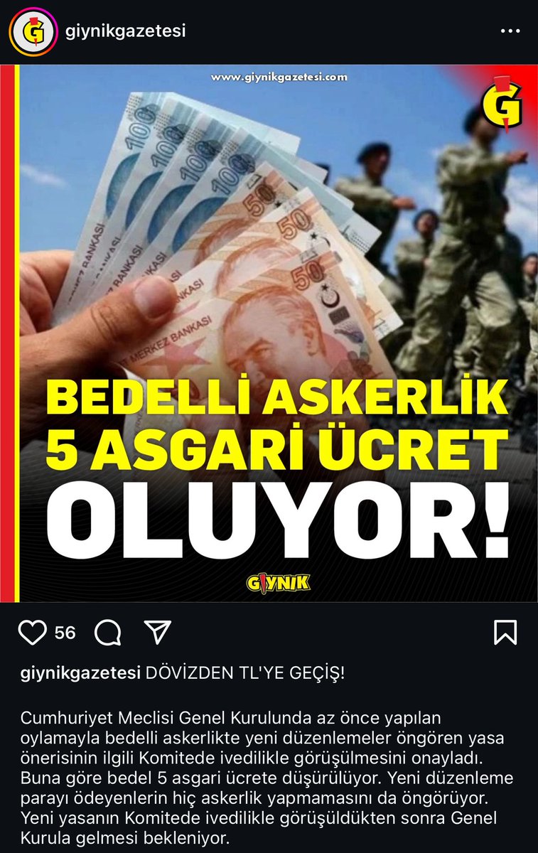 Kışlasız Bedelli (@kislasizbeas) on Twitter photo Kıbrıs’ta Kışlasız Bedelli Askerlik 5 asgari ücrete düşürülüyor 189.000,00₺
Ülkemizde sadece gurbetçiye uygulanan Kışlasız Bedelli yurtiçindeki gençler içinde uygulanmalıdır
Temmuz 2025 zammıyla Bedelli ücreti 300 bin liraya yaklaşacak
<a href="/emin_ekmen/">Mehmet Emin Ekmen</a> <a href="/avyusufibis/">Yusuf İBİŞ</a> <a href="/eyupkadirinan/">Eyyüp Kadir İnan</a> Kıbrıs’ta Kışlasız Bedelli Askerlik 5 asgari ücrete düşürülüyor 189.000,00₺
Ülkemizde sadece gurbetçiye uygulanan Kışlasız Bedelli yurtiçindeki gençler içinde uygulanmalıdır
Temmuz 2025 zammıyla Bedelli ücreti 300 bin liraya yaklaşacak
<a href="/emin_ekmen/">Mehmet Emin Ekmen</a> <a href="/avyusufibis/">Yusuf İBİŞ</a> <a href="/eyupkadirinan/">Eyyüp Kadir İnan</a>