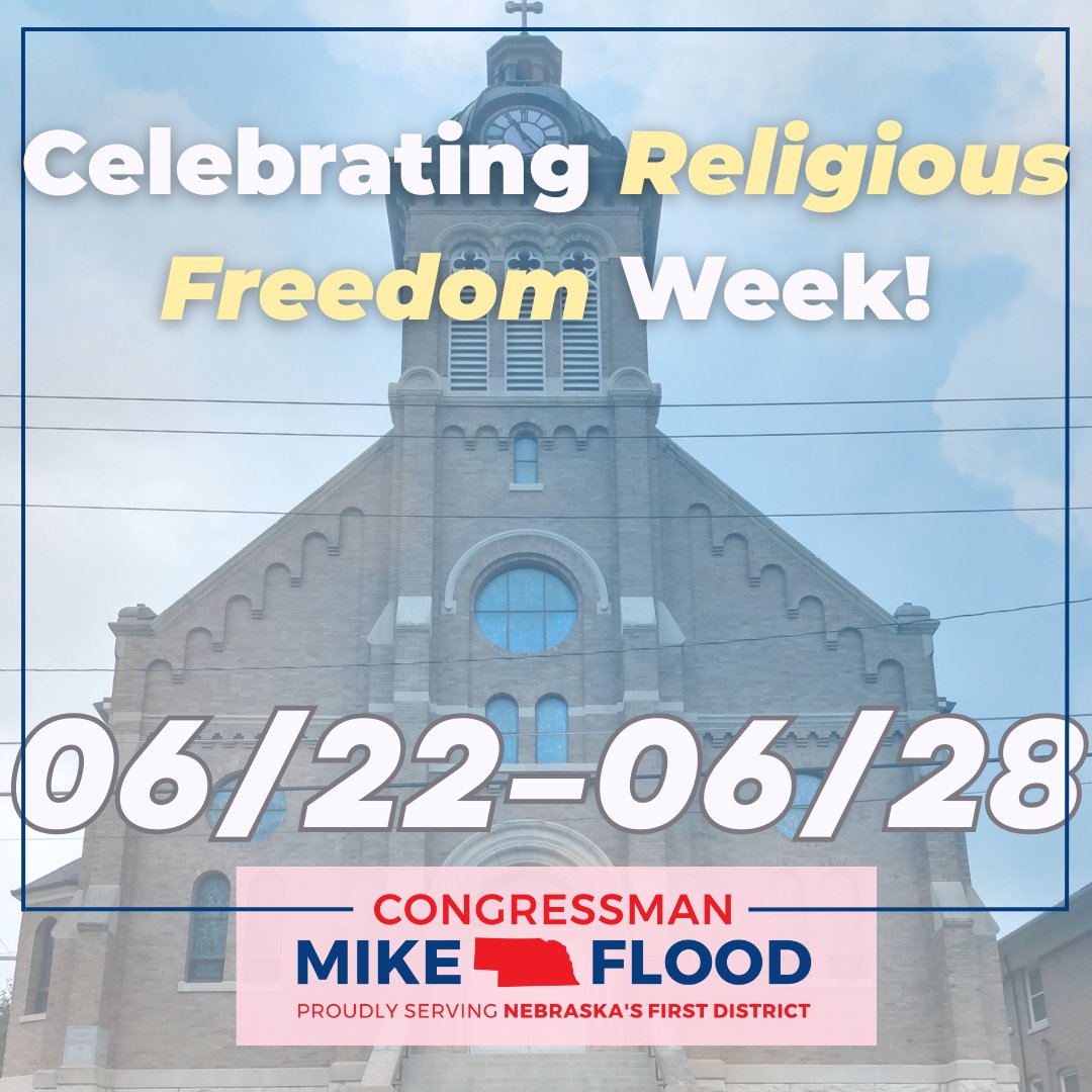 USRepMikeFlood's tweet photo. "The First Amendment of the Constitution was not written to protect the people of this country from religious values; it was written to protect religious values from government tyranny." - President Ronald Reagan
#ReligiousFreedomWeek https://t.co/5Iz0mWY6FT