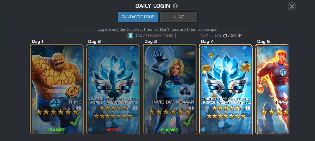 I logged in everyday so how did I miss yesterday 's crystal ? <a href="/MarvelChampions/">Marvel Contest of Champions</a> can someone help here <a href="/Seatrainer/">Elston</a>