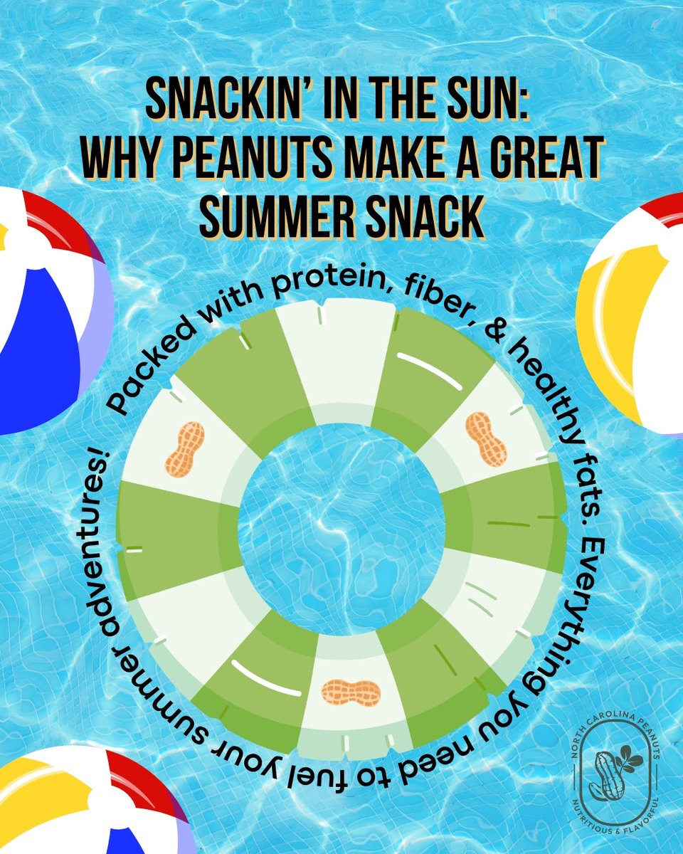 Summer adventures call for smart snacking! ☀️

Peanuts are packed with protein, fiber, and healthy fats. They're portable, satisfying, and full of natural energy. Perfect for pools days, road trips, and hikes. 🏖️🥾

Go nuts for the fuel that powers your summer! 🥜

#ncpeanuts