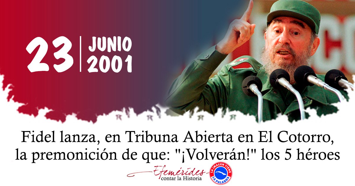 Manuel R Llanes Barreda (@llanesbarreda) on Twitter photo #Cuba recordamos hoy una vez más la premonición de #FidelPorSiempre cuándo refiriéndose a los 5 héroes dijo"Volverán" <a href="/AlfreMene37409/">Alfre Menendez</a> <a href="/JHGcasanova/">julio Heriberto Gómez Casanova</a> <a href="/CalderonPineiro/">Luis Enrique Calderón</a> <a href="/EspondaMarilin/">Inversiones Educación Provincial</a> <a href="/DGECiegoDeAvila/">DGECiegodeÁvila</a> <a href="/companioni74/">Alejandro Abilio P. Companioni</a> <a href="/MadeleysL/">Madeleys Sánchez Llanes</a> <a href="/CostaOsmany/">Osmany Costa Reyes</a> <a href="/MavisPino/">Mavis Perez Pino</a> <a href="/Lzaro50696382/">Lázaro</a> <a href="/MaritzaPre2984/">Maritza Pérez Martínez</a> #Cuba recordamos hoy una vez más la premonición de #FidelPorSiempre cuándo refiriéndose a los 5 héroes dijo"Volverán" <a href="/AlfreMene37409/">Alfre Menendez</a> <a href="/JHGcasanova/">julio Heriberto Gómez Casanova</a> <a href="/CalderonPineiro/">Luis Enrique Calderón</a> <a href="/EspondaMarilin/">Inversiones Educación Provincial</a> <a href="/DGECiegoDeAvila/">DGECiegodeÁvila</a> <a href="/companioni74/">Alejandro Abilio P. Companioni</a> <a href="/MadeleysL/">Madeleys Sánchez Llanes</a> <a href="/CostaOsmany/">Osmany Costa Reyes</a> <a href="/MavisPino/">Mavis Perez Pino</a> <a href="/Lzaro50696382/">Lázaro</a> <a href="/MaritzaPre2984/">Maritza Pérez Martínez</a>