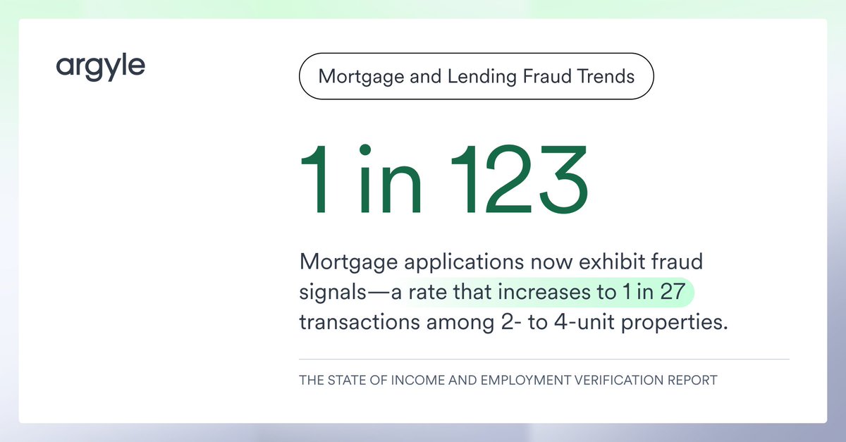 Did you know that 1 in 123 mortgage applications now exhibit fraud signals? Meanwhile, the broader lending industry is not immune to fraud’s reach. Learn more by downloading our latest VOIE report. ⬇️

hubs.la/Q03nGBM-0