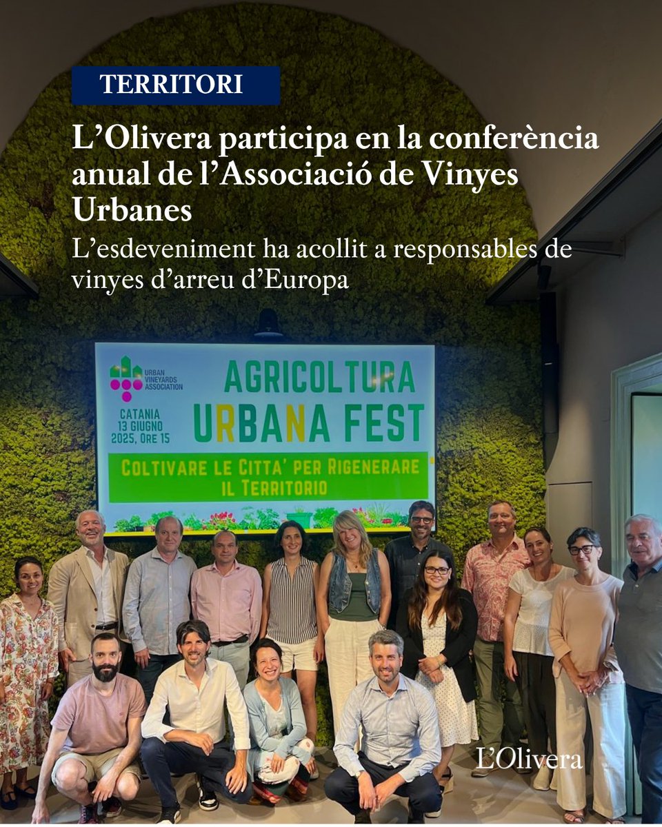 L'Olivera (@olivera_coop) on Twitter photo 👥Aquest mes de juny, el director de Can Calopa, Lluc Pejó, ha representat a L'Olivera en la conferència anual de l'Associació de Vinyes Urbanes. Un espai de reflexió al voltant de les vinyes periurbanes d'arreu del món.
Més informació: olivera.org/ca/lolivera-pa… 👥Aquest mes de juny, el director de Can Calopa, Lluc Pejó, ha representat a L'Olivera en la conferència anual de l'Associació de Vinyes Urbanes. Un espai de reflexió al voltant de les vinyes periurbanes d'arreu del món.
Més informació: olivera.org/ca/lolivera-pa…