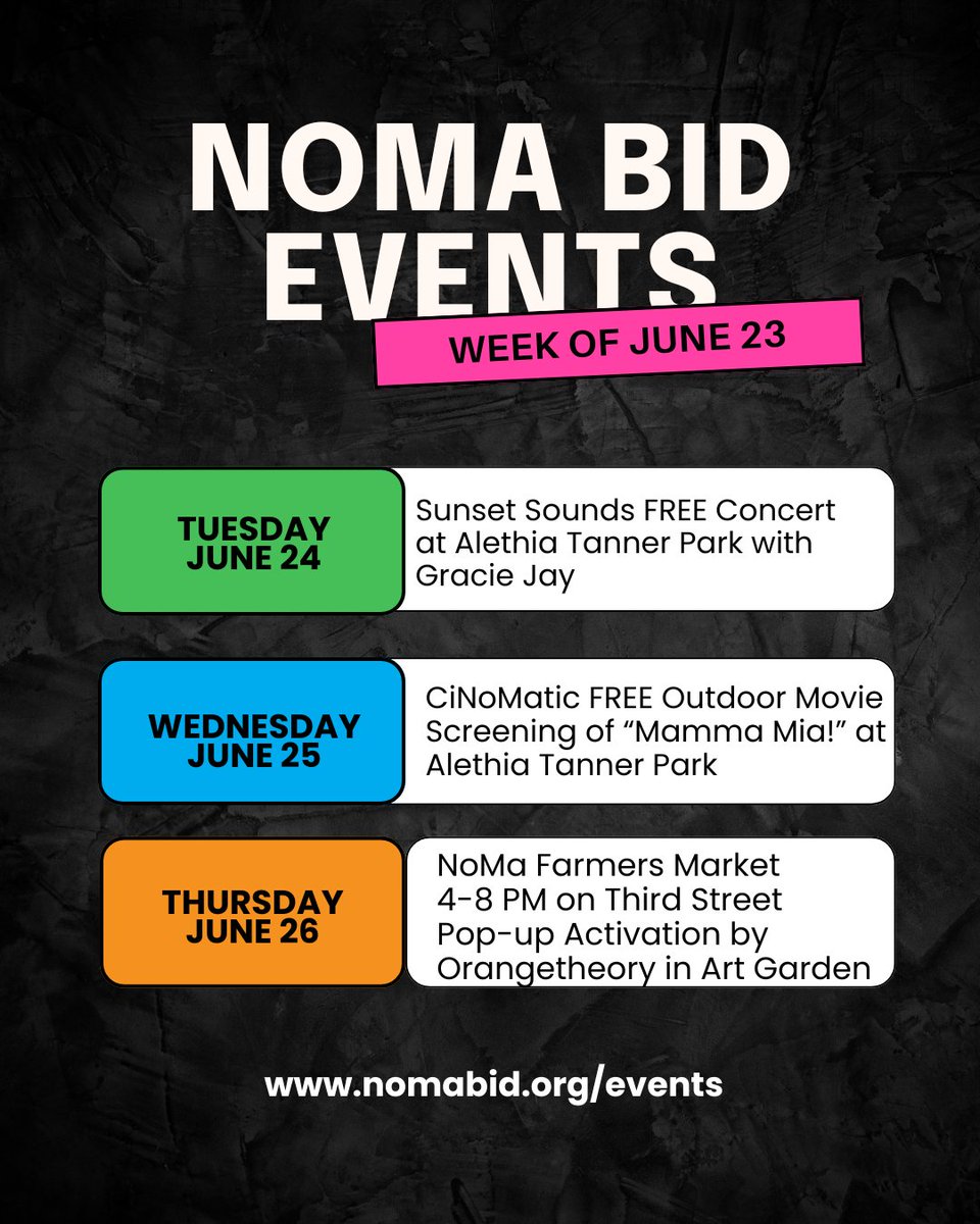 NoMaBID's tweet image. 🗓️ Looking for something fun to do this week? Check out our lineup of FREE events happening in NoMa!