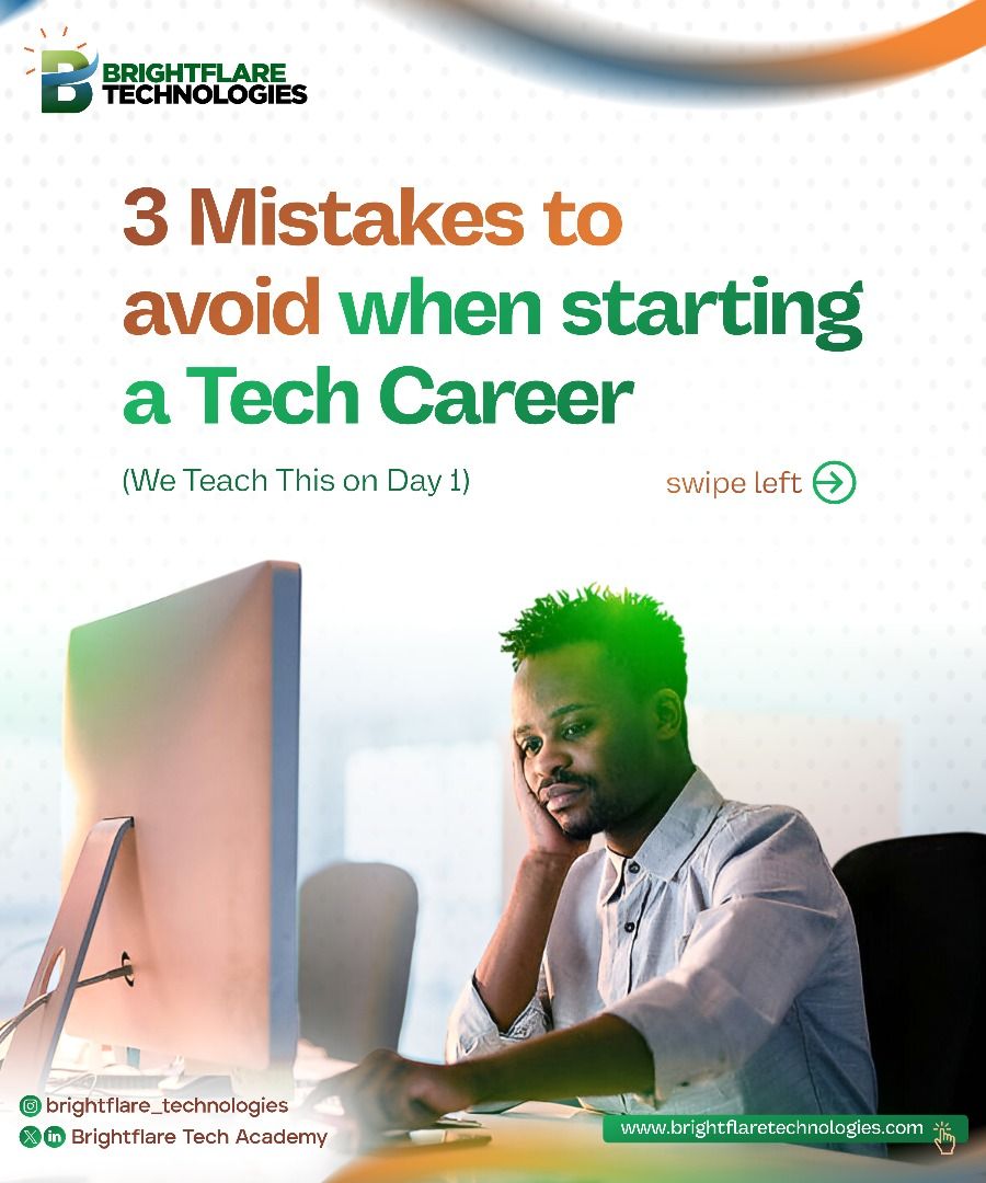 BrightflareTech's tweet image. 3 Mistakes to Avoid When Starting a Tech Career (We Teach This on Day 1)

&quot;At Brightflare, we prioritize these lessons from the start to set you up for success.&quot;

#BrightflareTech #TechCareerTips #LearnToCode #CareerGrowth #TechEducation