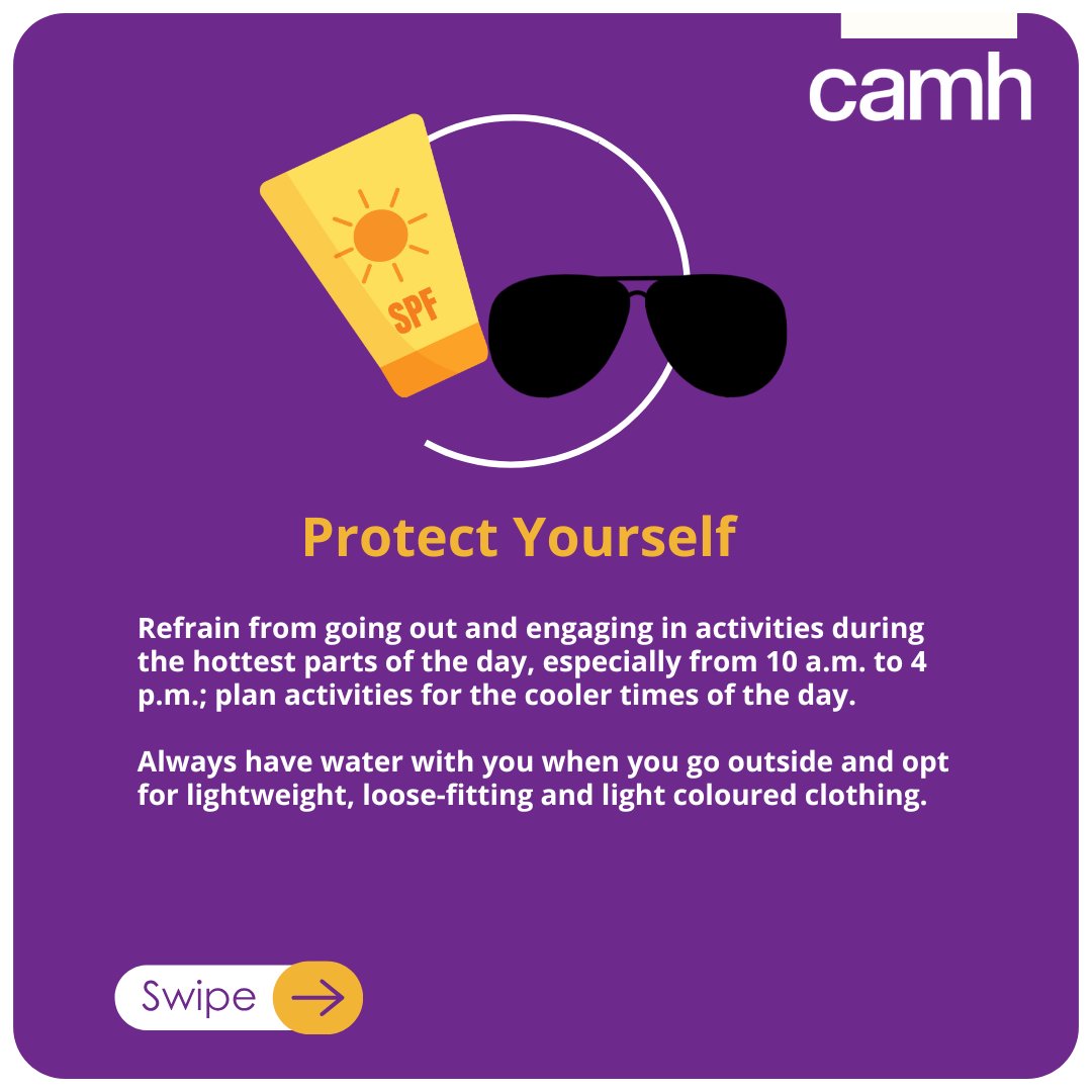 CAMHnews's tweet image. It’s a scorcher out there! 🥵
We know that between the current #heatwave and extreme weather events– the climate crisis is impacting both physical and #mentalhealth.
Here are some ways to keep yourself and loved ones safe during this heatwave.
⬇️MORE:
camh.ca/en/camh-news-a…
