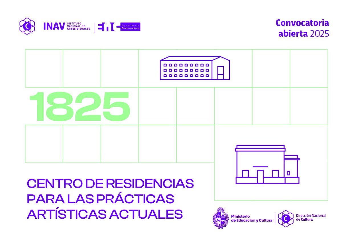 Cultura MEC (@culturamec) on Twitter photo Convocatoria abierta | Residencias artísticas
El <a href="/INAVCulturaMEC/">Instituto Nacional de Artes Visuales</a>, junto al EAC, lanza «1825», un programa para artistas que residan fuera de Montevideo.
Alojamiento, beca, tutorías y más.
🔗gub.uy/ministerio-edu… Convocatoria abierta | Residencias artísticas
El <a href="/INAVCulturaMEC/">Instituto Nacional de Artes Visuales</a>, junto al EAC, lanza «1825», un programa para artistas que residan fuera de Montevideo.
Alojamiento, beca, tutorías y más.
🔗gub.uy/ministerio-edu…