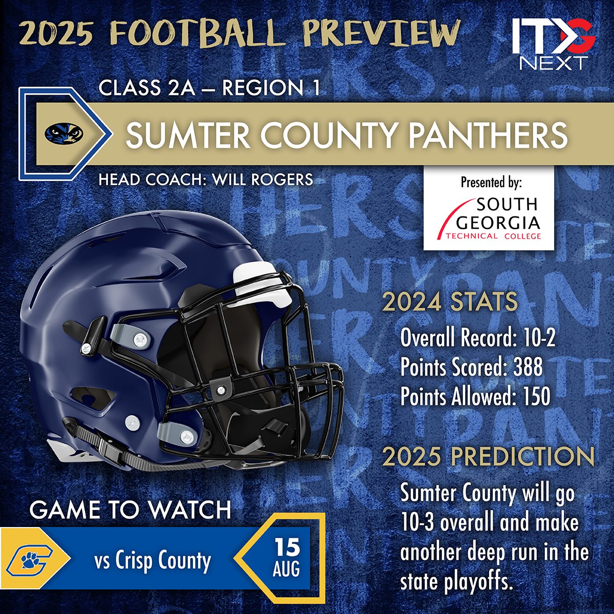 🐾 Sumter County Panthers Are Back &amp; Hungrier Than Ever 🐾

Coming off a 10-win season and with most of the roster returning, <a href="/SC_PANTHER_FB/">SUMTER COUNTY HS FOOTBALL</a> is locked in on something bigger in 2025: a state title run.

🔥 <a href="/Aaron_Kearse26/">Aaron Kearse</a> = two-way powerhouse
📏 6'5" WR <a href="/OmariW_5/">Omari Woodard</a> is back to