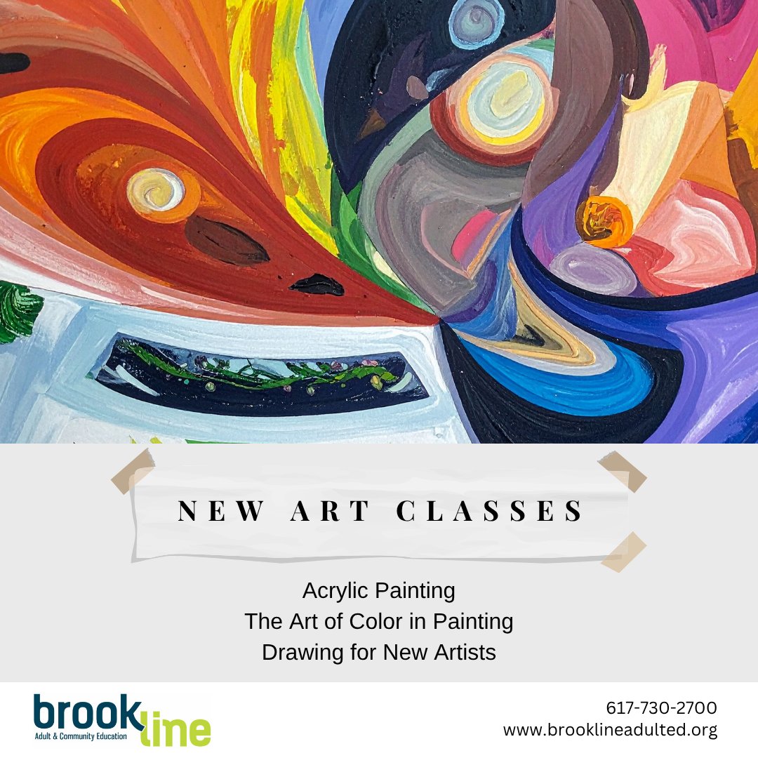 BAandCE's tweet photo. Starting tomorrow! Sign up now:
https://t.co/Ug2u13BQDH

#Brooklinema #Brookline #BrooklineAdultEd #AdultLearning #LearnSomethingNew #Art #OilPainting #ArtClasses #LearnArt #BrooklineArts #ArtInBrookline #Acrylic #Colors #CreativeCommunity https://t.co/SFMDbocgmo