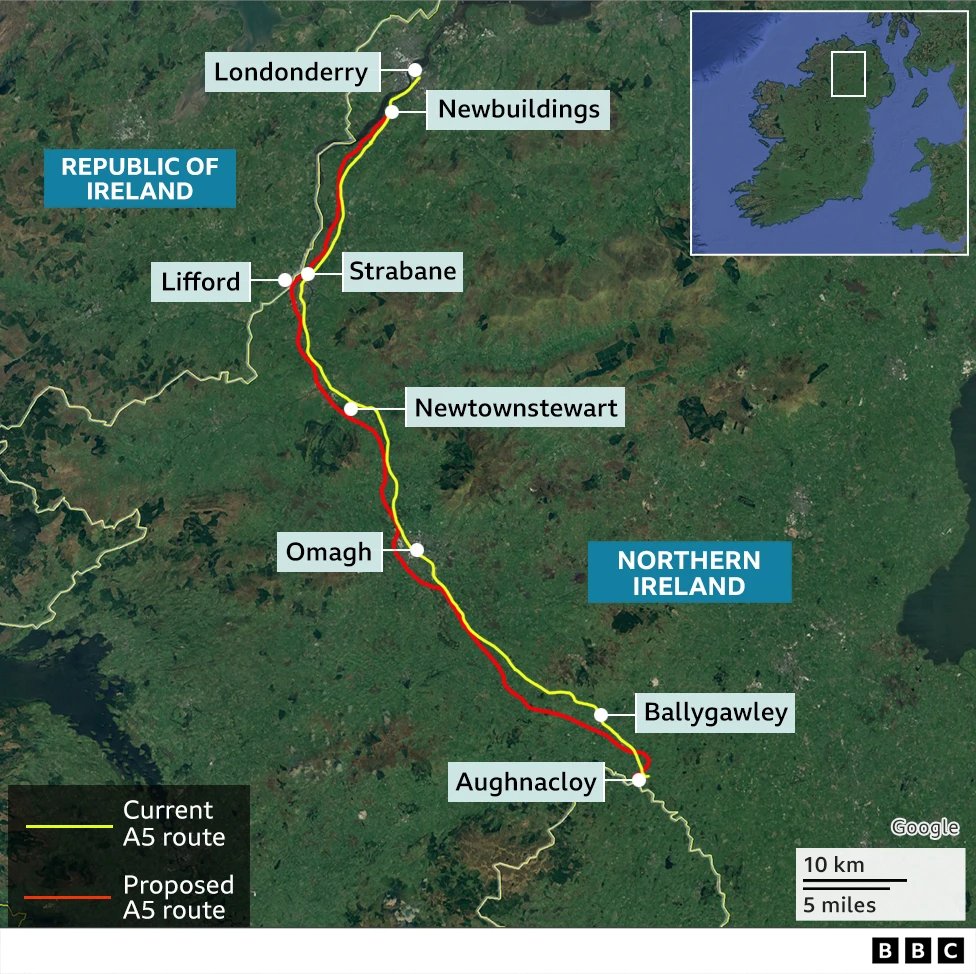In Northern Ireland there is a road, the A5, that connects some of the most infrastructure-poor areas in the UK that has been waiting 20 years for an upgrade. 

It is the most dangerous road in the region.
