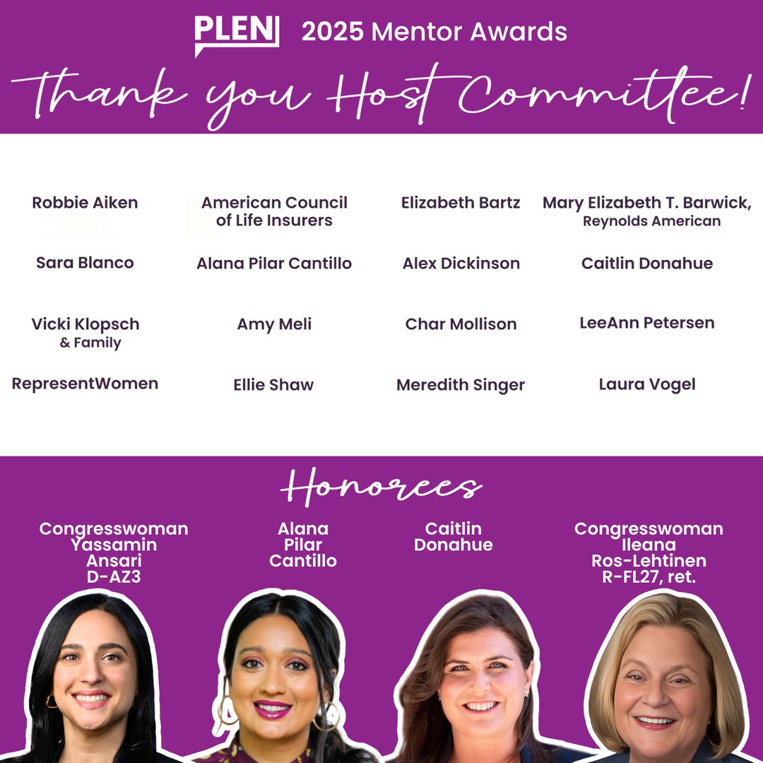 PLEN (@plennetwork) on Twitter photo ๐๐ PLEN is lucky to have such a wonderful community. TY 2025 Mentor Awards Host Committee for your generous support. We can't wait to celebrate our honorees (<a href="/RepYassAnsari/">Congresswoman Yassamin Ansari</a>, former Congresswoman Ileana <a href="/RosLehtinen/">Ileana Ros-Lehtinen</a>, Alana Pilar Cantillo, & <a href="/cdonahuedc/">Caitlin Donahue</a>) w/ you tomorrow night! ๐ ๐๐ PLEN is lucky to have such a wonderful community. TY 2025 Mentor Awards Host Committee for your generous support. We can't wait to celebrate our honorees (<a href="/RepYassAnsari/">Congresswoman Yassamin Ansari</a>, former Congresswoman Ileana <a href="/RosLehtinen/">Ileana Ros-Lehtinen</a>, Alana Pilar Cantillo, & <a href="/cdonahuedc/">Caitlin Donahue</a>) w/ you tomorrow night! ๐