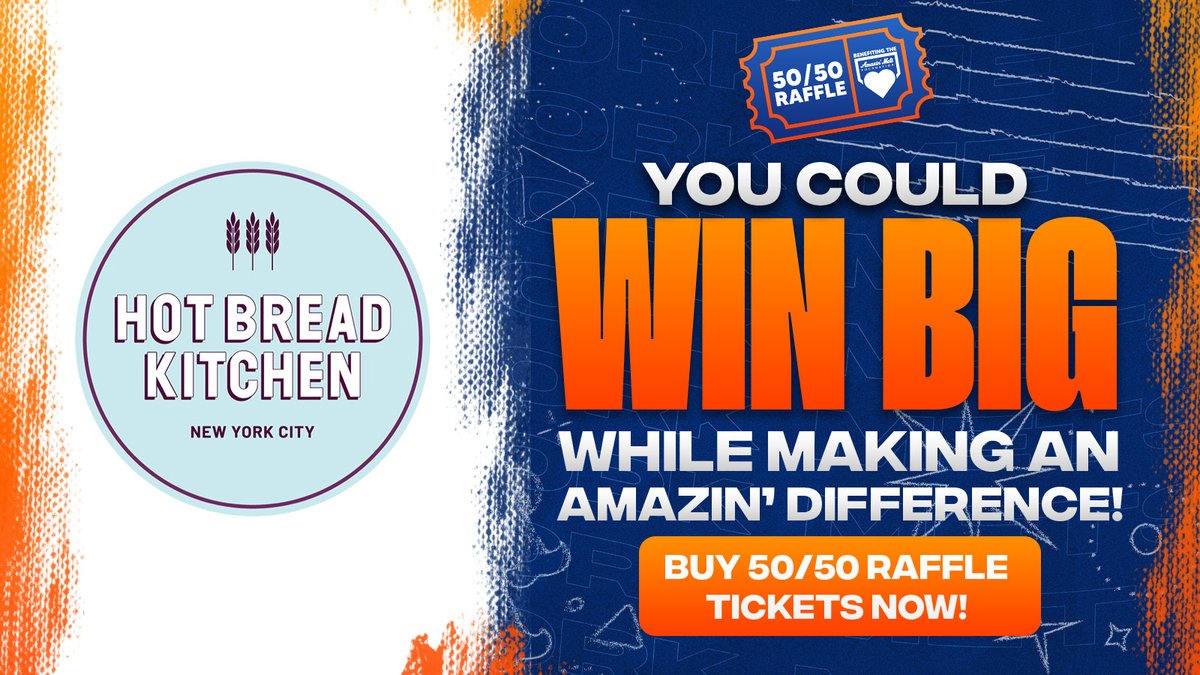 In celebration of Women's Night at @citifield, tonight's Amazin' Mets Foundation 50/50 raffle benefits <a href="/HotBreadKitchen/">hotbreadkitchen</a>!

Hot Bread Kitchen creates pathways for women to achieve economic mobility, utilizing the food industry to build lasting careers and sustainable futures.

Fans