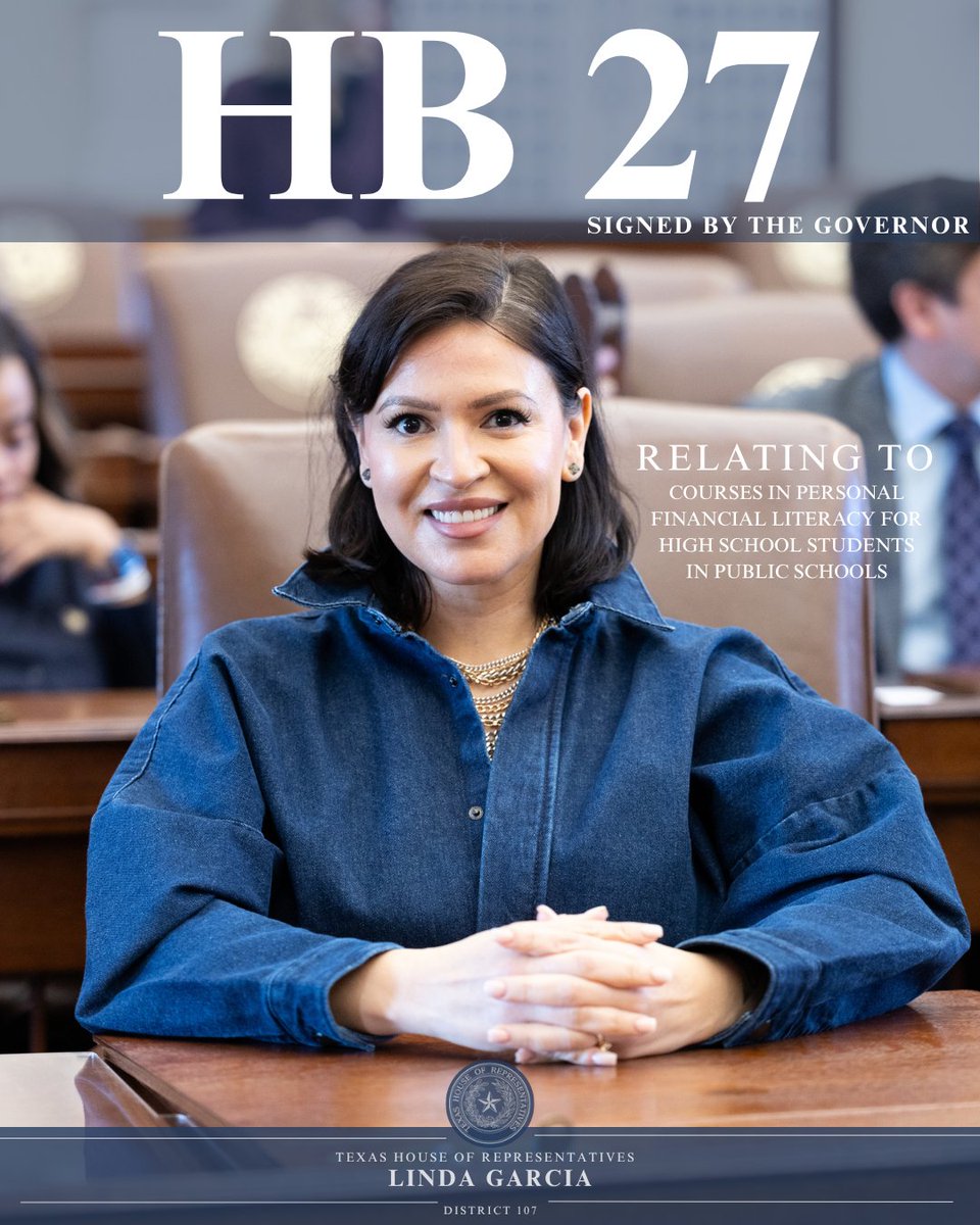 lindafortexas's tweet image. It’s official, HB 27 is now law!
Here’s to all the hard work we put in to make this a reality, so proud to have been part of it 🎉
--
¡Es oficial, HB 27 ya es ley!
Un brindis por todo el trabajo que hicimos para lograrlo, orgullosa de haber sido parte de esto 🎉
#HD107 #TXLege
