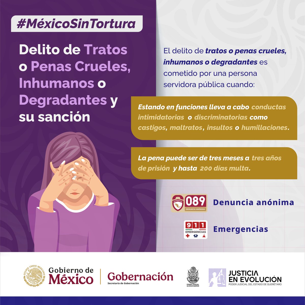 🔎Conoce qué es la tortura y por qué debe erradicarse. #MéxicoSinTortura
