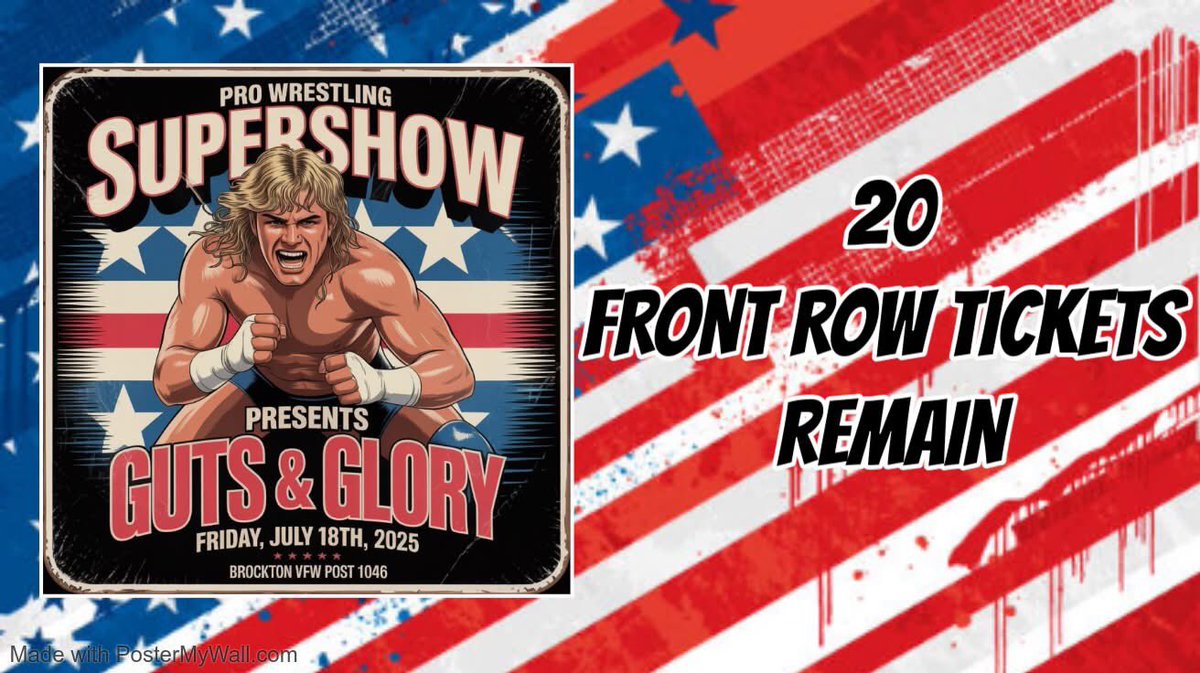PWSupershow's tweet image. 🎇 20 FRONT ROW TICKETS REMAIN for our return to Brockton on Friday Night July 18th! Grab those tickets now @ SupershowTickets.com