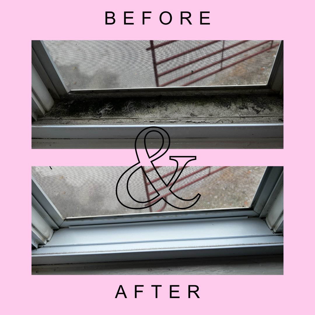 calebpiercefun's tweet photo. Window grime? Not on Sarah’s watch! 👏
From yuck to yes please—check out this before &amp; after 💖

#PinkPowerClean #CleaningGlowUp #BeforeAndAfter #CleaningTwitter https://t.co/Km6tqkVE1J