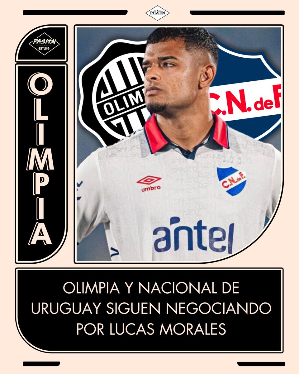 𝗡𝗮𝗰𝗶𝗼𝗻𝗮𝗹 𝘆 𝗢𝗹𝗶𝗺𝗽𝗶𝗮 𝘀𝗶𝗴𝘂𝗲𝗻 𝗻𝗲𝗴𝗼𝗰𝗶𝗮𝗻𝗱𝗼 𝗽𝗼𝗿 𝗟𝘂𝗰𝗮𝘀 𝗠𝗼𝗿𝗮𝗹𝗲𝘀.

🔁 La oferta inicial del Decano fue un préstamo por 6 meses con cargo de USD 150.000 y opción de compra de USD 800.000.

⚪🔵 Nacional posee el 35% de la ficha y, tras reunión