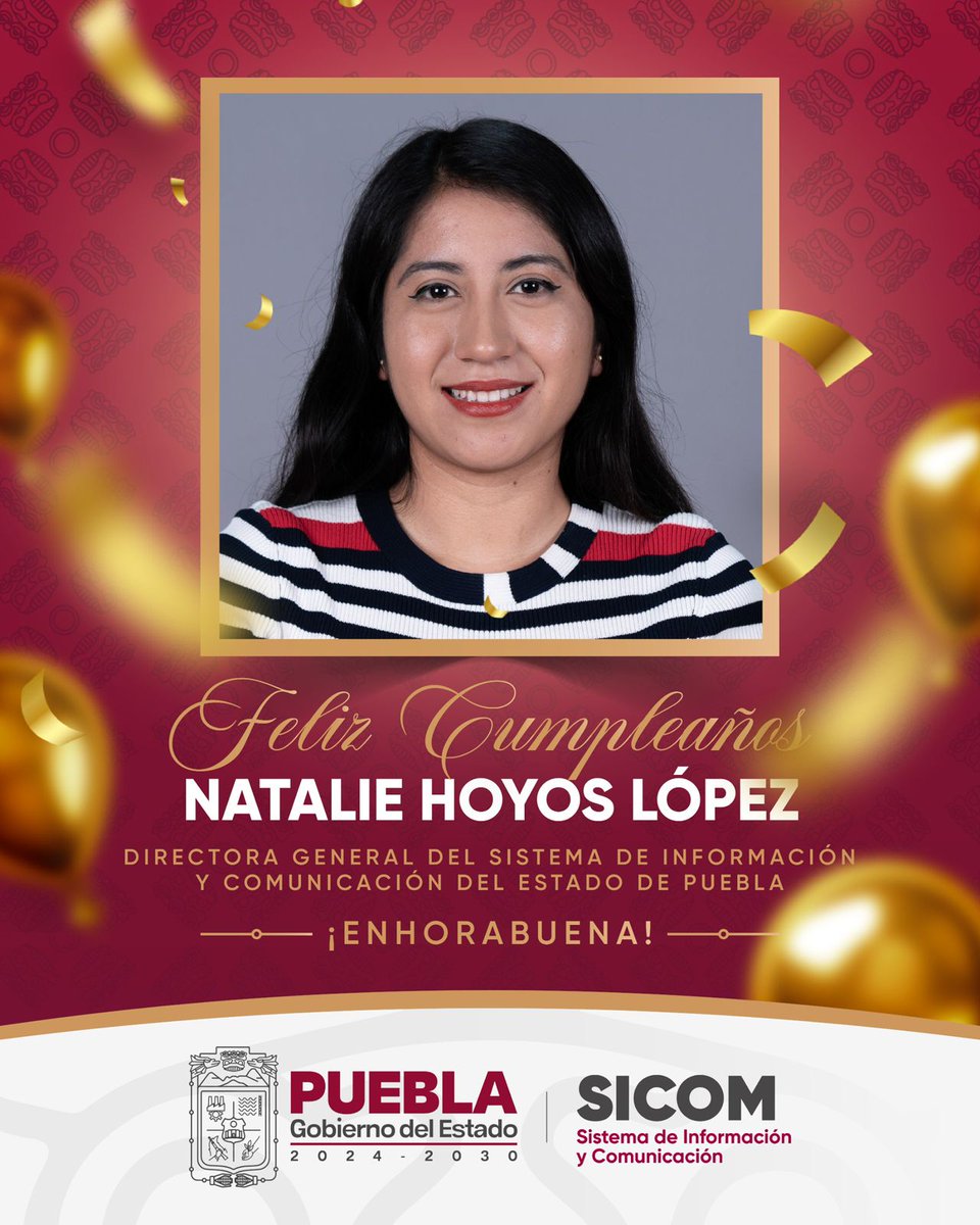 SICOM (@sicompue) on Twitter photo 🎉 ¡La familia #SICOM está de manteles largos!🎉
Felicitamos a nuestra Directora General, <a href="/NataliLopez2300/">Natali López</a>, con motivo de su cumpleaños. 🥳🎂
Le deseamos que este nuevo ciclo esté lleno de logros, satisfacciones y grandes éxitos.
¡Muchas felicidades! 🎁 🎉 ¡La familia #SICOM está de manteles largos!🎉
Felicitamos a nuestra Directora General, <a href="/NataliLopez2300/">Natali López</a>, con motivo de su cumpleaños. 🥳🎂
Le deseamos que este nuevo ciclo esté lleno de logros, satisfacciones y grandes éxitos.
¡Muchas felicidades! 🎁
